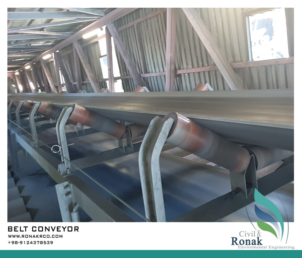 طراحی و ساخت نوار نقاله تسمه ای (Belt Conveyor) صنعتی شرکت روناک صنعت